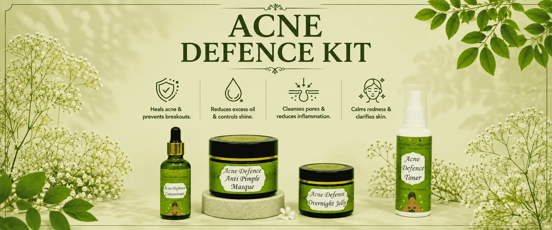 Acne Defence Kit — heals acne and prevents breakouts, reduces excess oil, cleanses pores and calms redness. Shop acne care.