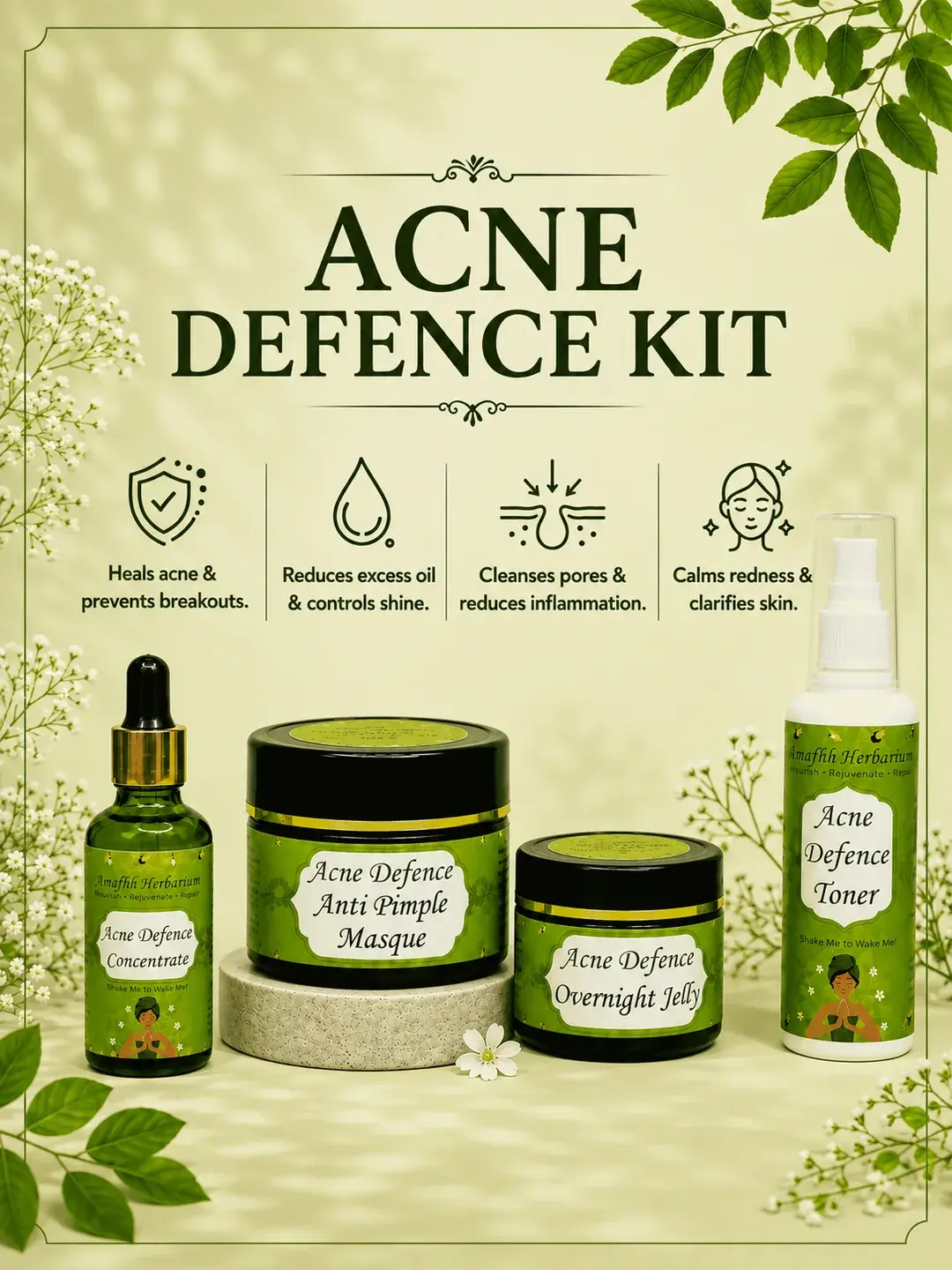 Acne Defence Kit — heals acne and prevents breakouts, reduces excess oil, cleanses pores and calms redness. Shop acne care.